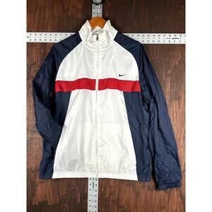 Nike Athletic Department Full‎ Zip Windbreaker Jacket RWB Mens Large Vintage VTG